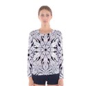 Seamless Tiling Pattern Hand Drawn Black White Women s Long Sleeve T-Shirt View1