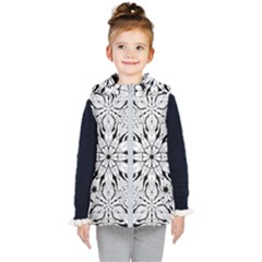 Seamless Tiling Pattern Hand Drawn Black White Kids  Hooded Puffer Vest