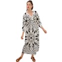 Seamless Tiling Pattern Hand Drawn Black White Grecian Style  Maxi Dress View1