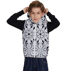 Seamless Tiling Pattern Hand Drawn Black White Kids  Stylish Hooded Puffer Vest