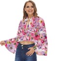 Pattern Seamless Texture Daisies Boho Long Bell Sleeve Top View2