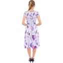 Hearts Love Purple Cap Sleeve Front Wrap Midi Dress View2