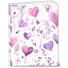Hearts Love Purple 7  X 9  Softcover Notebook