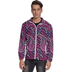 Abstract Art Pattern Design Background Men s High Neck Windbreaker