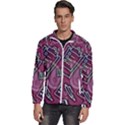 Abstract Art Pattern Design Background Men s High Neck Windbreaker View1
