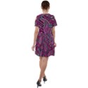 Abstract Art Pattern Design Background Short Sleeve Shoulder Cut Out Dress  View2
