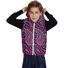Abstract Art Pattern Design Background Kids  Stylish Hooded Puffer Vest