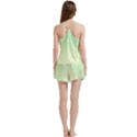 Mint Green To Cream Yellow Linear Gradient V-Neck Satin Loungewear Set View4