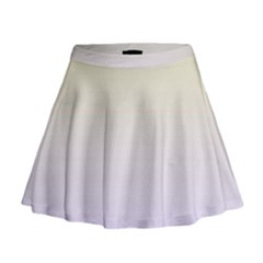 Cream Yellow To Pale Violet Linear Gradient Mini Flare Skirt