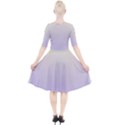 Cream Yellow To Pale Violet Linear Gradient Quarter Sleeve A-Line Dress With Pockets View2