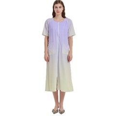 Pale Violet To Cream Yellow Linear Gradient Women s Cotton Short Sleeve Nightgown
