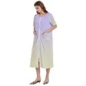 Pale Violet To Cream Yellow Linear Gradient Women s Cotton Short Sleeve Nightgown View2