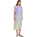 Pale Violet To Cream Yellow Linear Gradient Women s Cotton Short Sleeve Nightgown View3