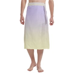 Pale Violet To Cream Yellow Linear Gradient Traditional Men s Hawaiian Lavalava Ie Faitaga Wrap Skirt