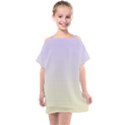 Pale Violet To Cream Yellow Linear Gradient Kids  One Piece Chiffon Dress View1