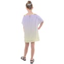 Pale Violet To Cream Yellow Linear Gradient Kids  One Piece Chiffon Dress View2