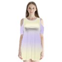 Cream Yellow To Pale Violet Bilinear Gradient Shoulder Cutout Velvet One Piece View1