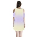 Cream Yellow To Pale Violet Bilinear Gradient Shoulder Cutout Velvet One Piece View2