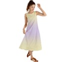 Cream Yellow To Pale Violet Bilinear Gradient Summer Maxi Dress View1