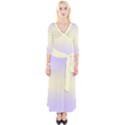 Pale Violet To Cream Yellow Bilinear Gradient Quarter Sleeve Wrap Maxi Dress View1