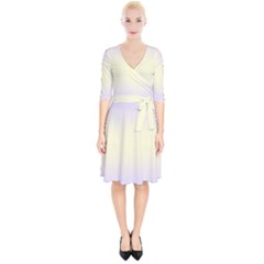 Pale Violet To Cream Yellow Bilinear Gradient Wrap Up Cocktail Dress