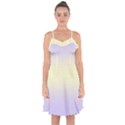 Pale Violet To Cream Yellow Bilinear Gradient Ruffle Detail Chiffon Dress View1
