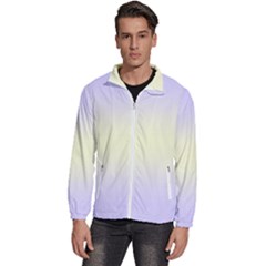 Pale Violet To Cream Yellow Bilinear Gradient Men s High Neck Windbreaker