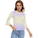 Pale Violet To Cream Yellow Bilinear Gradient Bell Sleeve Top View1