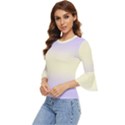 Pale Violet To Cream Yellow Bilinear Gradient Bell Sleeve Top View2