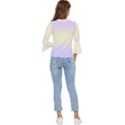 Pale Violet To Cream Yellow Bilinear Gradient Bell Sleeve Top View4