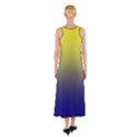 Electric Yellow To Navy Blue Linear Gradient Sleeveless Maxi Dress View2