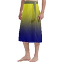 Electric Yellow To Navy Blue Linear Gradient Traditional Men s Hawaiian Lavalava Ie Faitaga Wrap Skirt View2