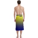 Electric Yellow To Navy Blue Linear Gradient Traditional Men s Hawaiian Lavalava Ie Faitaga Wrap Skirt View4