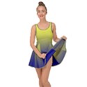 Electric Yellow To Navy Blue Linear Gradient Inside Out Casual Dress View3