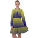 Electric Yellow To Navy Blue Linear Gradient All Frills Dress View1