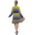Electric Yellow To Navy Blue Linear Gradient All Frills Dress View2