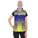 Navy Blue To Electric Yellow Linear Gradient Women s Button Up Vest View1