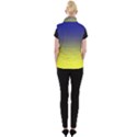 Navy Blue To Electric Yellow Linear Gradient Women s Button Up Vest View2