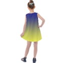 Navy Blue To Electric Yellow Linear Gradient Kids  Summer Dress View2