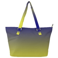 Navy Blue To Electric Yellow Linear Gradient Full Print Shoulder Bag