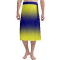 Electric Yellow To Navy Blue Bilinear Gradient Traditional Men s Hawaiian Lavalava Ie Faitaga Wrap Skirt View1