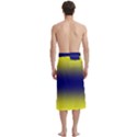 Electric Yellow To Navy Blue Bilinear Gradient Traditional Men s Hawaiian Lavalava Ie Faitaga Wrap Skirt View4