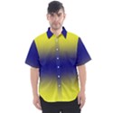 Electric Yellow To Navy Blue Bilinear Gradient Men s Short Sleeve Shirt View1