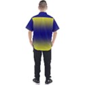 Electric Yellow To Navy Blue Bilinear Gradient Men s Short Sleeve Shirt View2