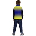 Electric Yellow To Navy Blue Bilinear Gradient Kid s Button Up Puffer Vest View4