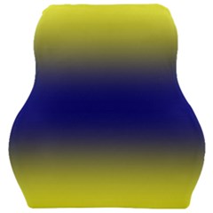 Electric Yellow To Navy Blue Bilinear Gradient Car Seat Velour Cushion 