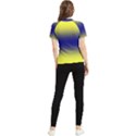 Electric Yellow To Navy Blue Bilinear Gradient Women s Short Sleeve Rash Guard View2