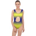 Navy Blue To Electric Yellow Bilinear Gradient Center Cut Out Swimsuit View1