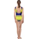 Navy Blue To Electric Yellow Bilinear Gradient Center Cut Out Swimsuit View2