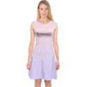 Pale Pink To Pale Violet Linear Gradient Capsleeve Midi Dress View1